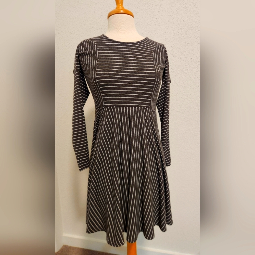 Modcloth Long Sleeve Striped Dress
